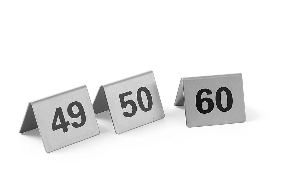 12 numeroidut pöytätelineet numeroilla 49-60