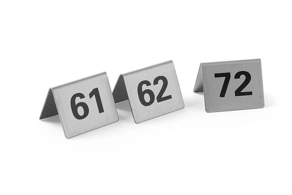 12 numeroidut pöytätelineet numeroina 61-72