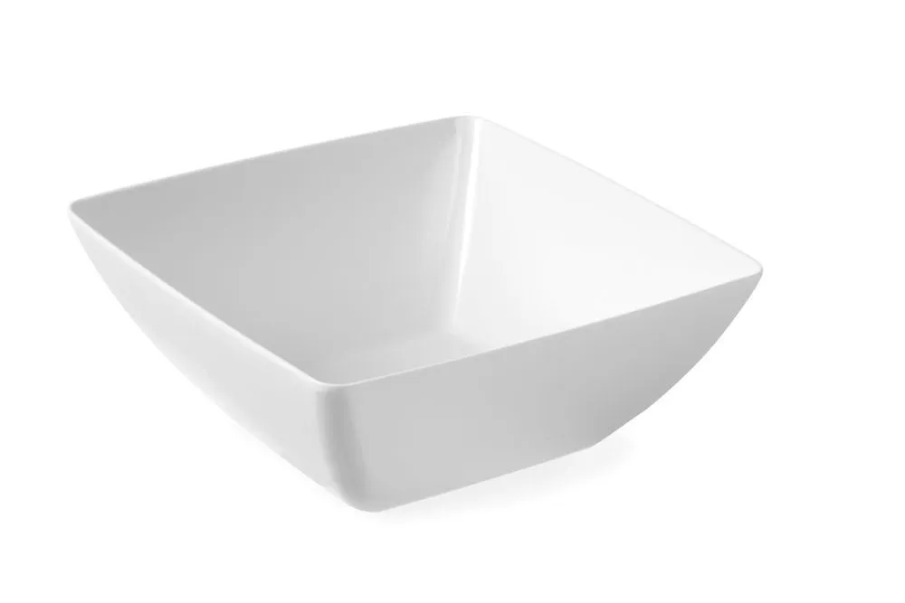 Valkoinen neliönmuotoinen salaattikulho - 270 x 270 mm