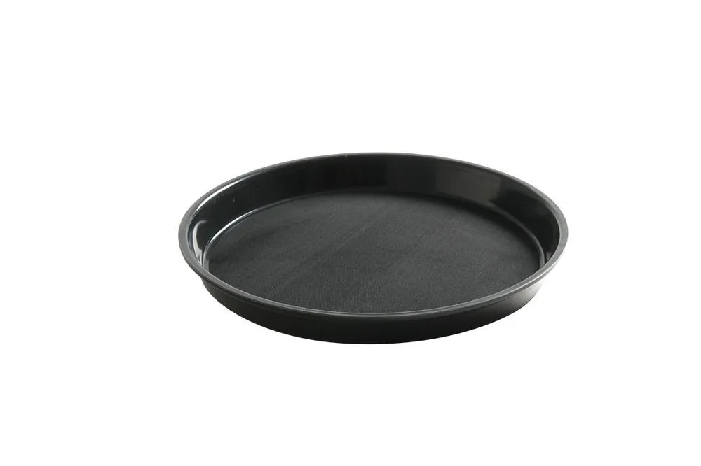 Pyöreä korkea reunainen polypropeenista valmistettu tarjotin - Musta - Halkaisija 320 mm
