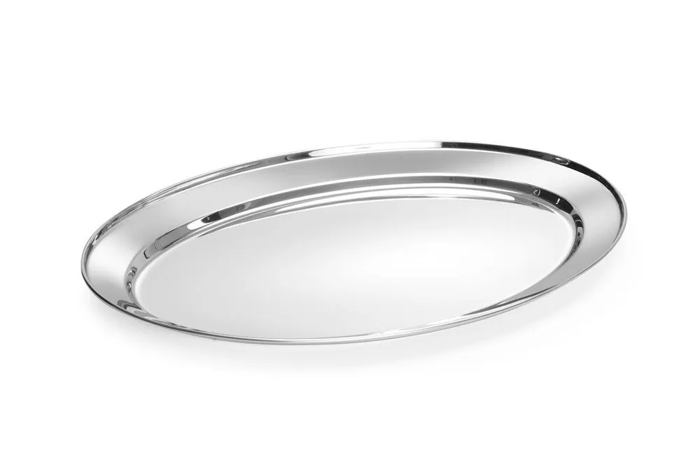Ovaali teräksinen lautanen - 500 x 350 mm
