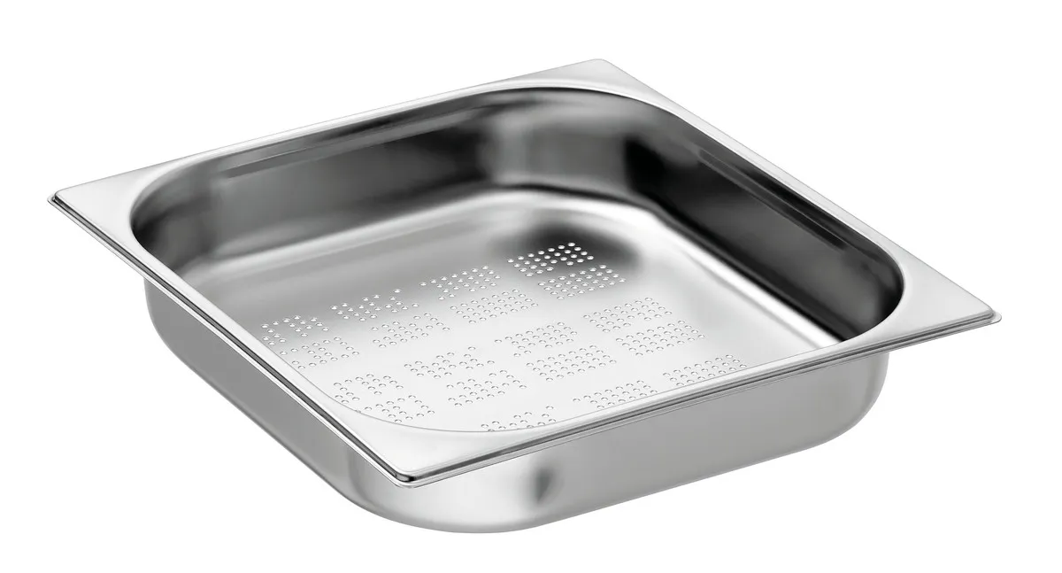 Gastronorm-vuoka GN 2/3 Rei'itetty Ruostumaton Teräs - Syvyys 65 mm - 5,5 L