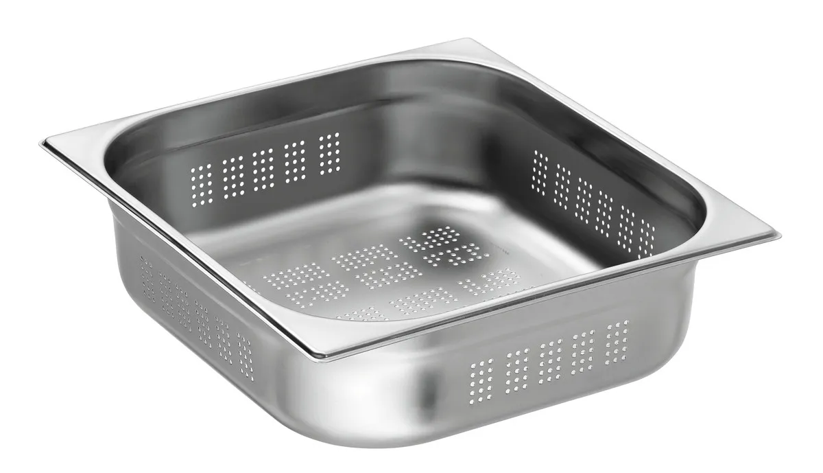 Gastronorm-vuoka GN 2/3 Rei'itetty Ruostumaton Teräs - Syvyys 100 mm - 9 L