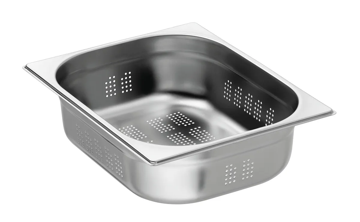 Gastronorm-vuoka GN 1/2 Rei'itetty Ruostumaton Teräs - Syvyys 100 mm - 6,5 L