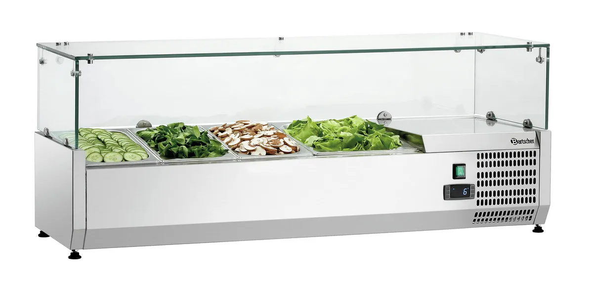 Saladette asetettavaksi - 3 x GN 1/3 + 1 x GN 1/2