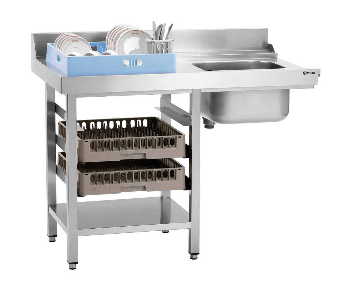 Lajittelupöytä yhdellä säiliöllä - Vasen - L 1200 x S 715 mm