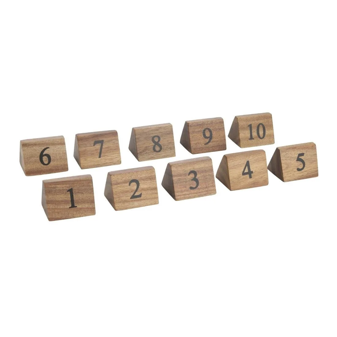Pöytänumerot puusta 1-10
