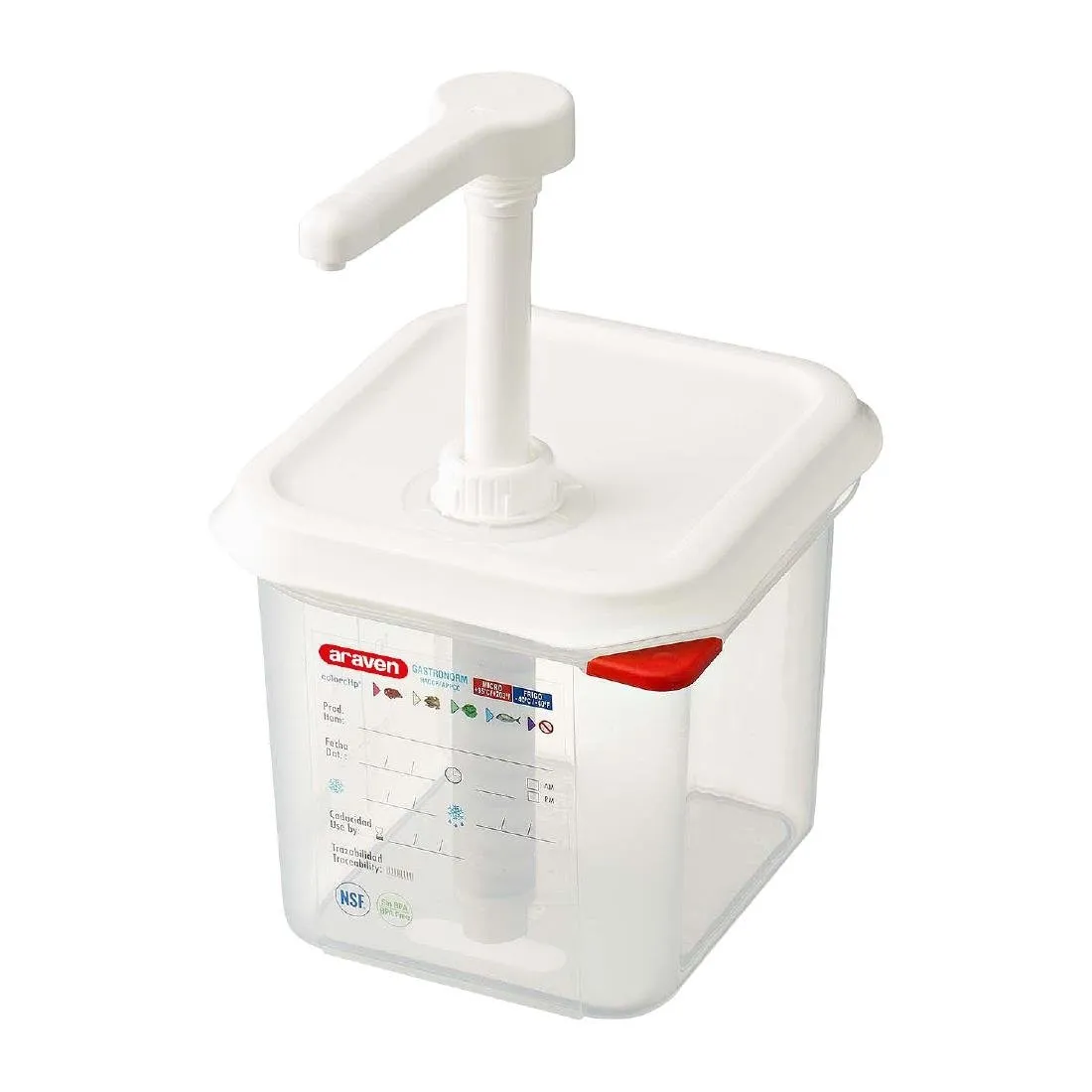 Saukkojakelija läpinäkyvä GN 1/6 - 2,6 L