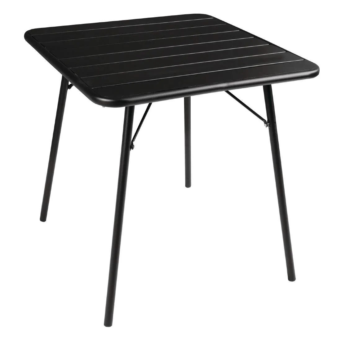 Musta teräksinen neliömäinen sälepöytä - 700 x 700 mm