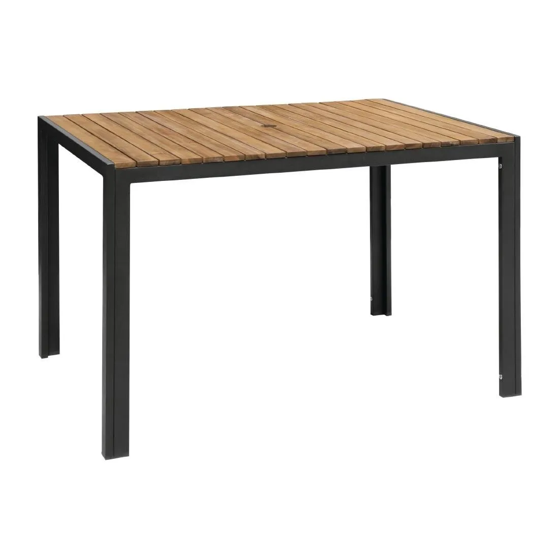 Suorakulmainen teräs- ja akaasiapöytä - 120 cm