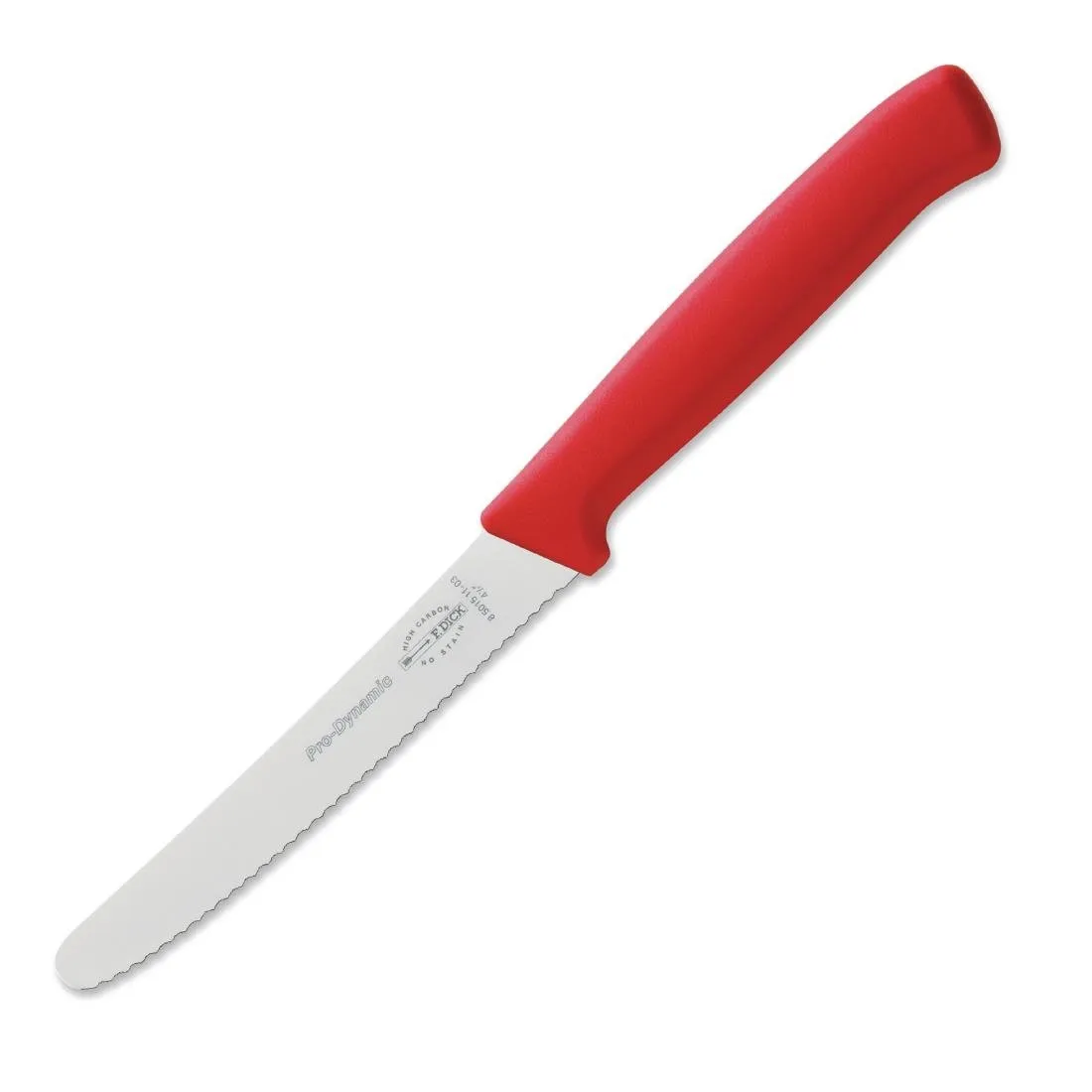Yleiskäyttöinen hammastettu veitsi Pro Dynamic punainen - P 110mm