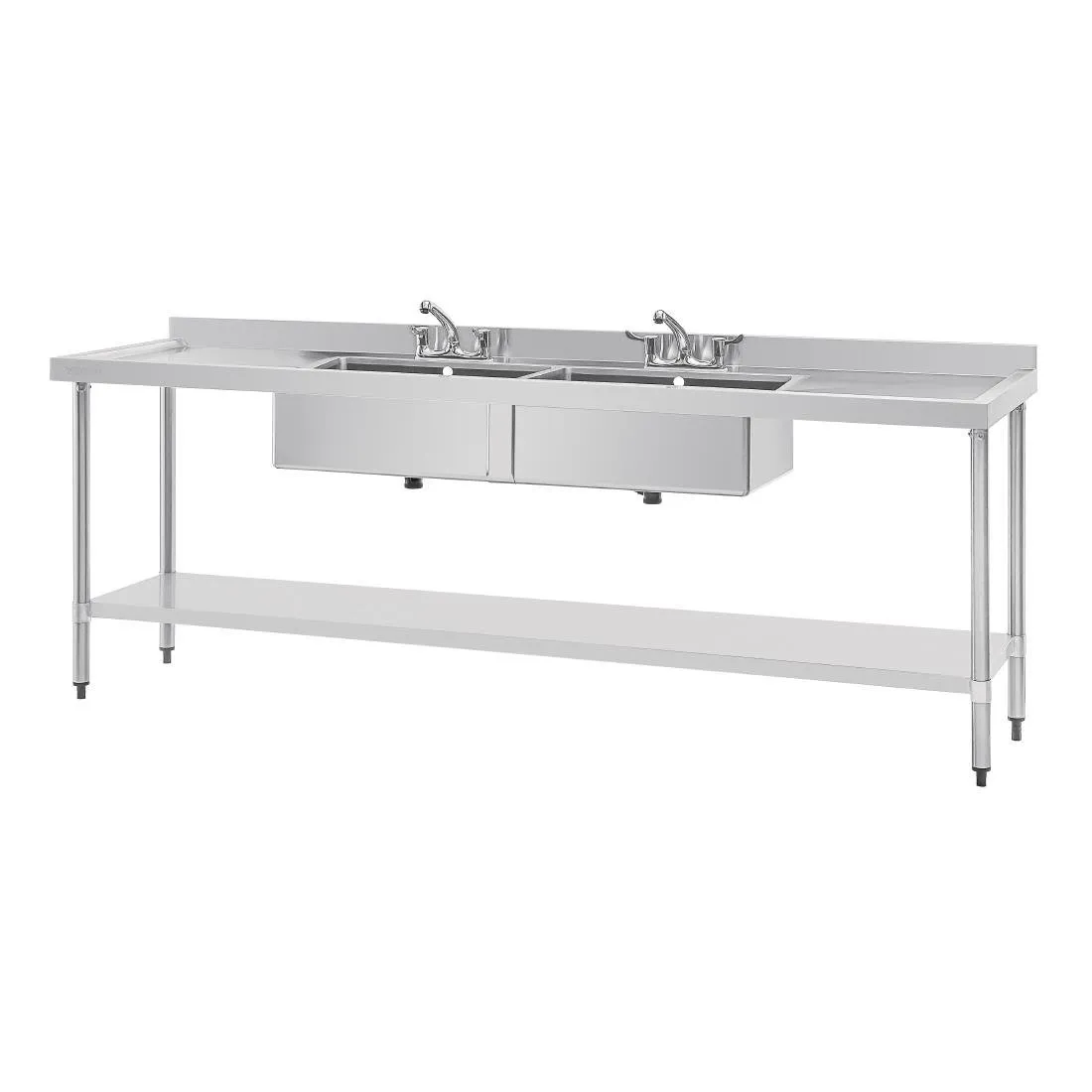 Ruostumattomasta teräksestä valmistettu allas - L 2400 x S 600 mm