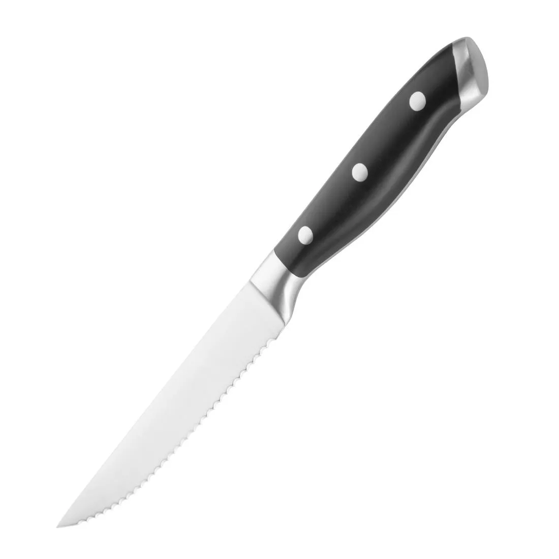 Rivetoidut pihviveitset mustalla ABS-kahvalla - 6 kpl