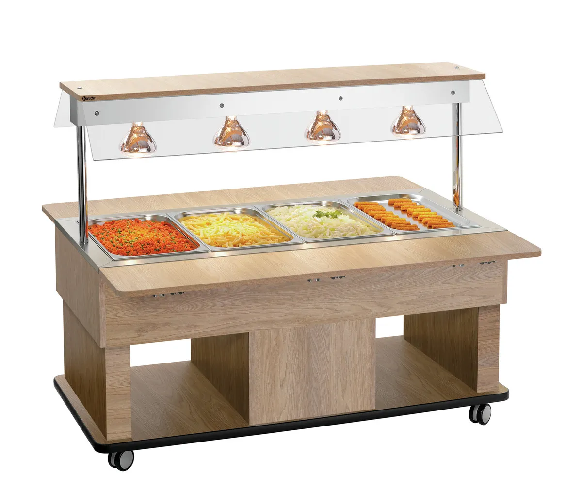 Lasten Lämmin Buffetvaunu - 4 x GN 1/1