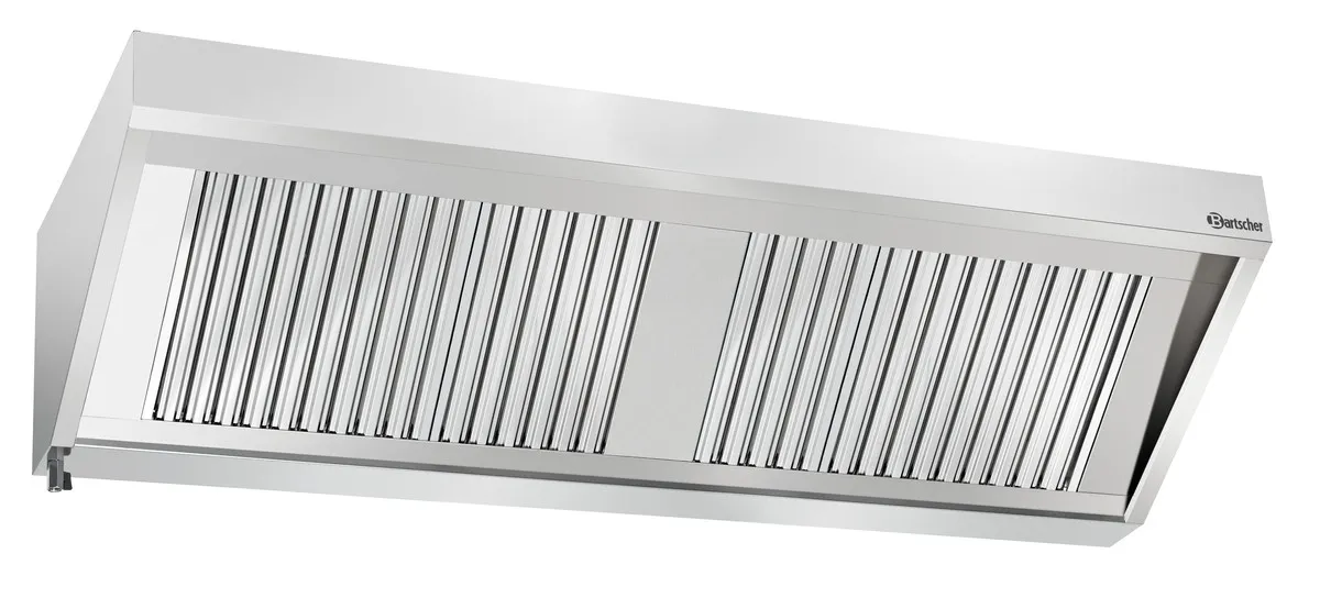 Seinälle asennettava liesituuletin moottorilla ja valaistuksella - L 2000 x S 700 mm