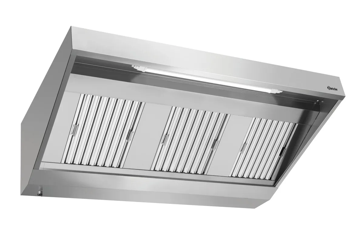 Seinälle asennettava liesituuletin moottorilla ja valaistuksella - L 1700 x S 900 mm