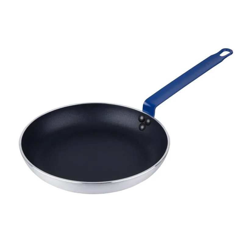 Teflon Plus -pinnoitettu tarttumaton alumiinipannu, sininen kahva, 28 cm