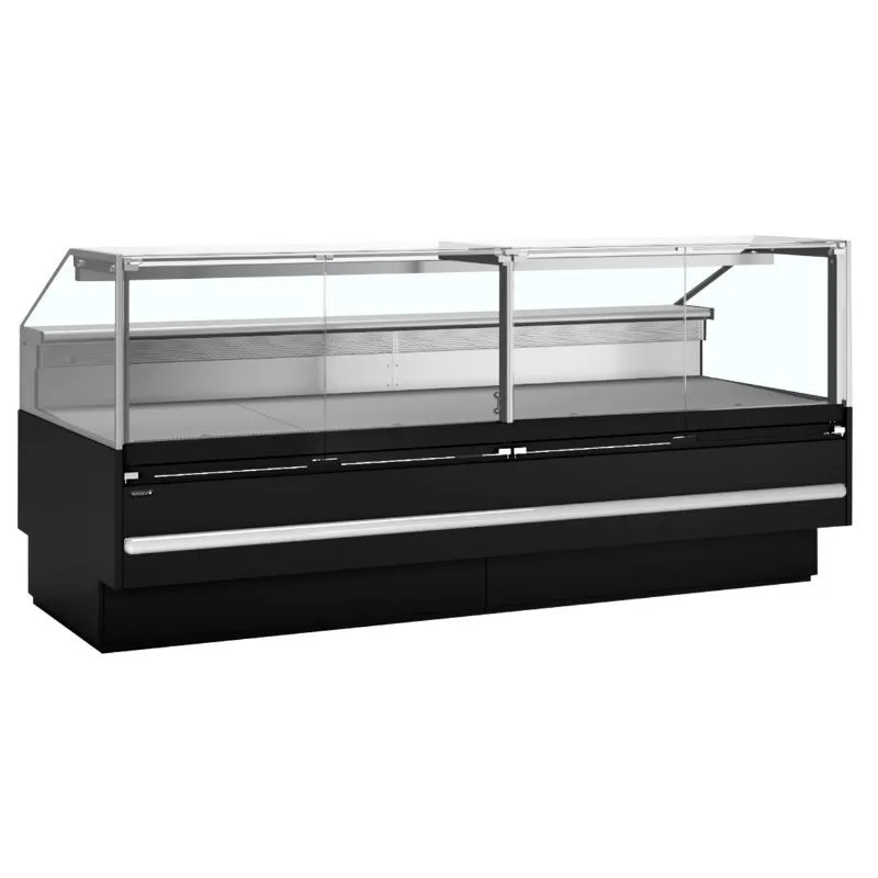 Musta supermarketin jäähdytetty vitriini - 627 L