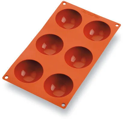 Silikoninen puolipallon muotti - 6 koloa - ⌀ 70 mm