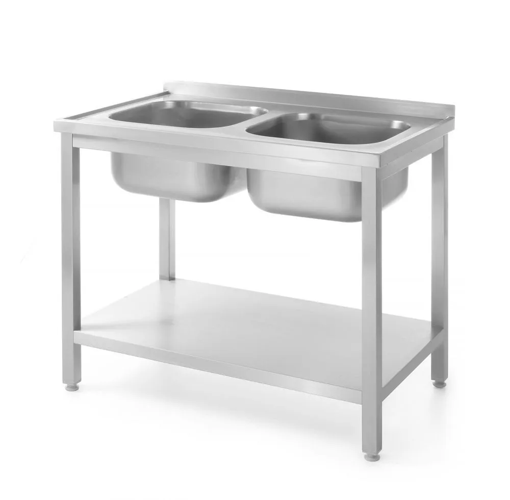 Allaspöytä 2 Altaalla ja Hyllyllä Profi Line - P 700 x L 1000 mm