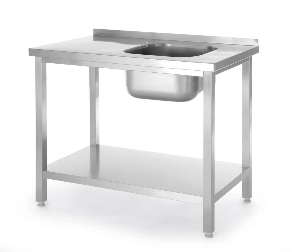 Allaspöytä 1 Altaalla Vasemmalla ja Hyllyllä Kitchen Line - P 600 x L 1000 mm
