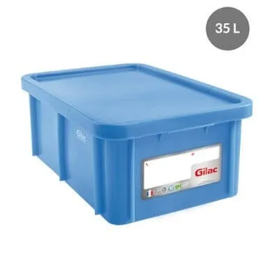 Bac HACCP Rectangulaire avec Couvercle - 15 L - Bleu