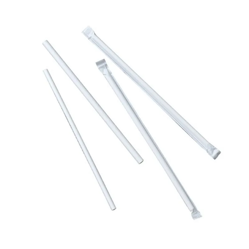 Valkoinen kartonkipilli pakattuna - Ø 6 x 197 mm - 500 kpl:n erä
