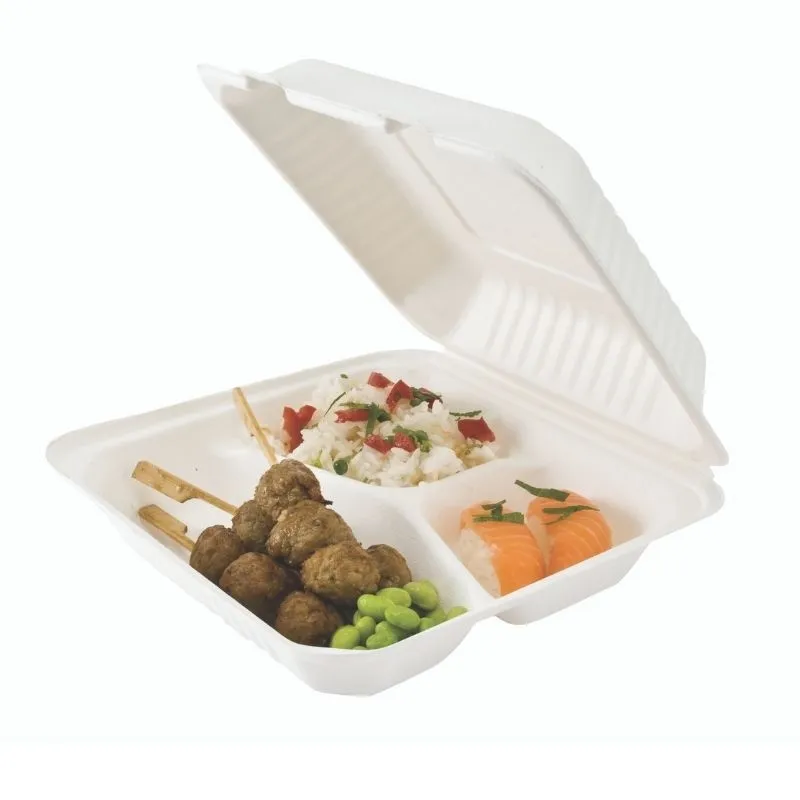 Lounasrasia Bagasse 3 osastoa - 50 kappaleen erä