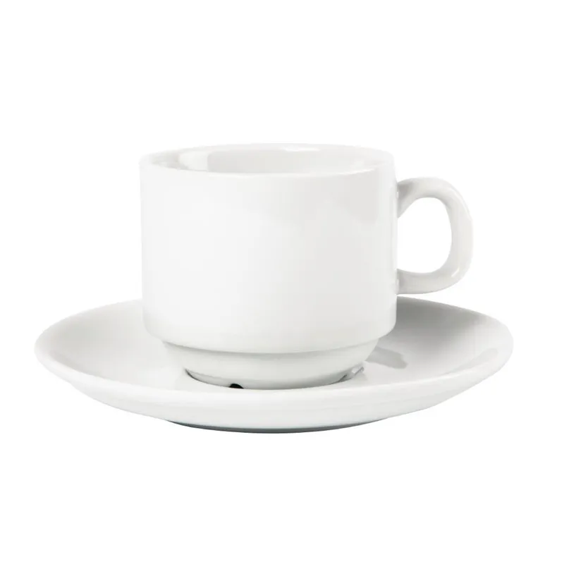 Valkoinen pinottava kuppi Whiteware 200 ml Ø 80 mm - 12 kpl