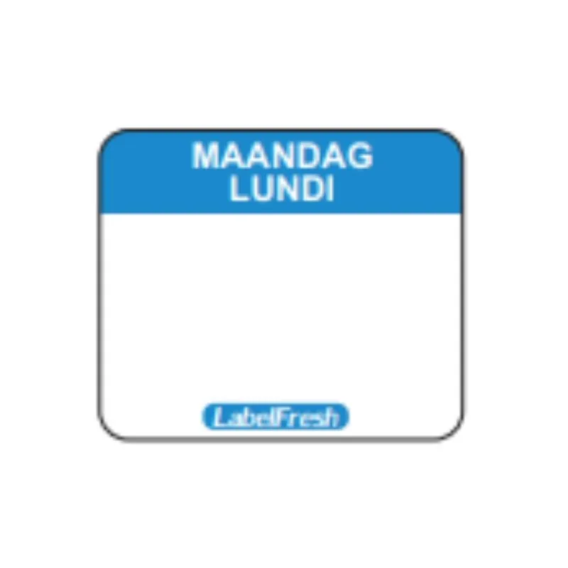 Jäljitettävyystarra Label FreshEasy - Maanantai - 30 x 25 mm - 1000 kpl:n erä