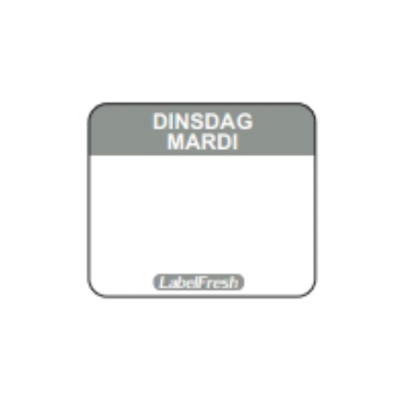 Jäljitettävyystarra Label FreshEasy - Tiistai - 30 x 25 mm - 1000 kpl:n erä