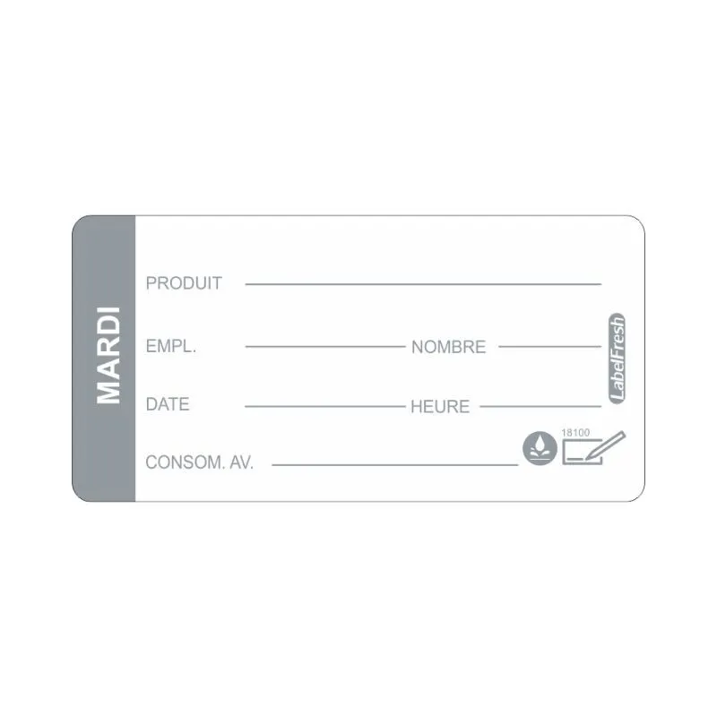 Jäljitettävyystarra LabelFresh Soluble Pro - Tiistai - 60 x 30 mm - Erä 250