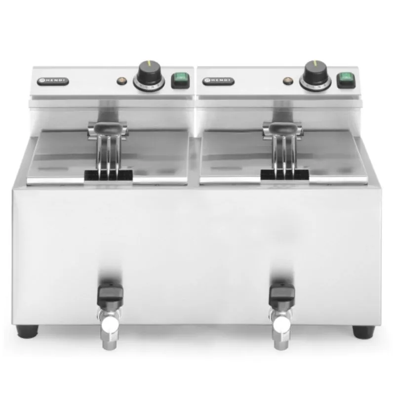Friteeraus Mastercookilla, jossa on tyhjennyshana - 2 x 8 L