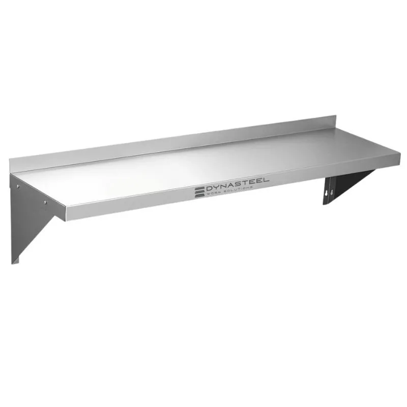 Ruostumattomasta teräksestä valmistettu seinähylly - L 1200 x S 300 mm