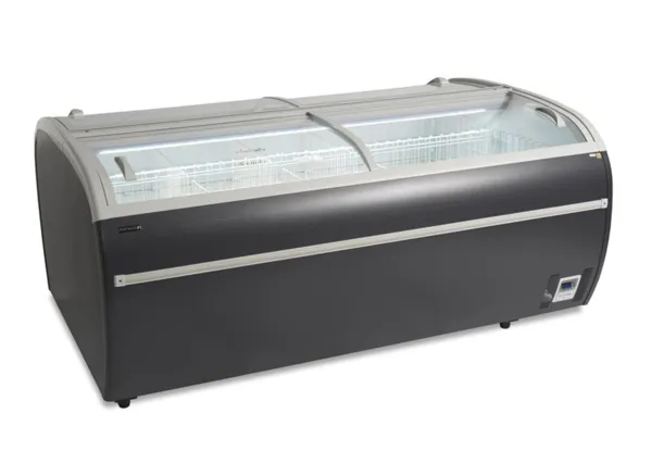 Pakastin 2 Kansi Kovera Lasi Harmaa 1255 L