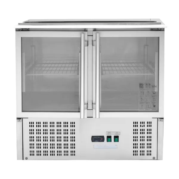 Saladette Compact - 2 Lasivitriiniovet ja Avattava Katto - 2 GN 1/1 ja 3 GN 1/6