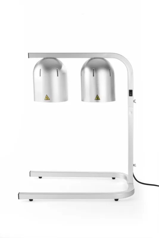 Portaikku lämpölevyllä, hopeanvärinen, jossa on 2 infrapunalamppua