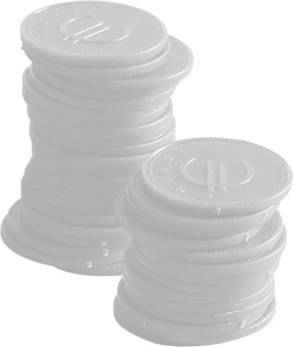 Valkoiset pelimerkit - 100 kappaleen erä