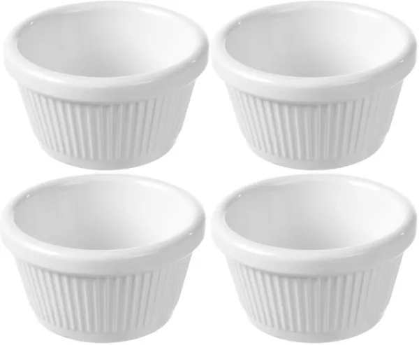 Raitakuvioitu melamiininen ramekin 50 ml - 4 kpl:n setti
