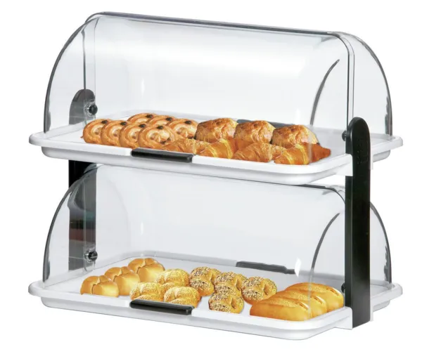 Kaksoisvitriini buffetpöytään