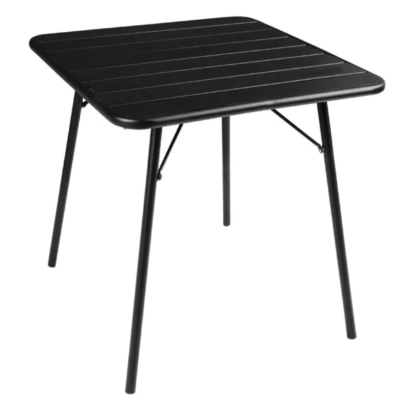 Musta teräksinen neliömäinen sälepöytä - 700 x 700 mm