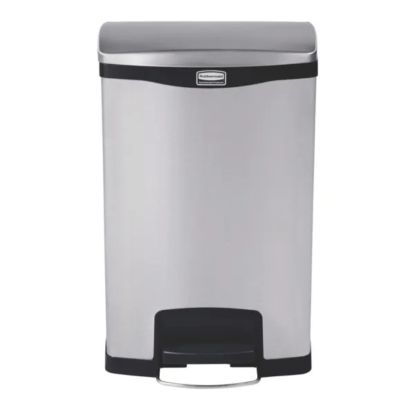 Roskakori polkimella etuosassa ruostumatonta terästä Slim Jim - 50L