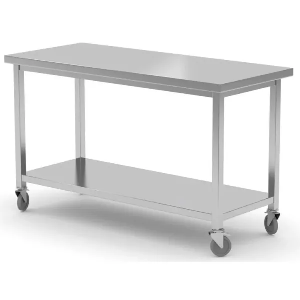 Siirrettävä pöytä hyllyllä - 1200 x 600 mm