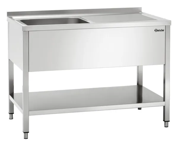 Allaspöytä 1 Altaalla, Takareunalla ja Alahyllyllä - L 1200 x P 700 mm