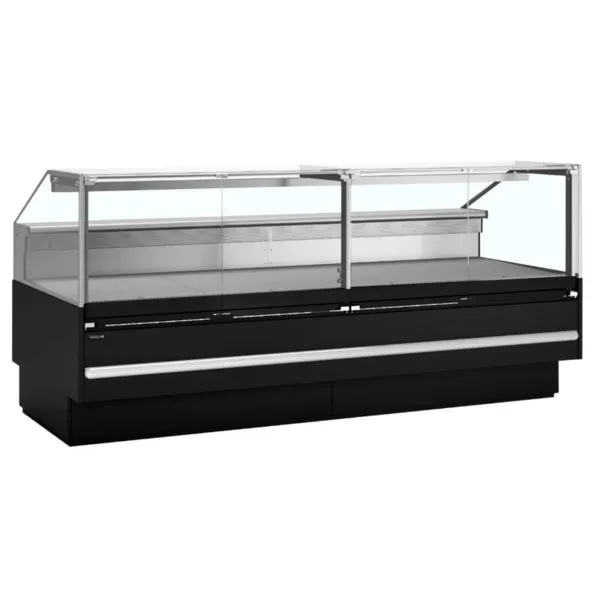 Musta supermarketin jäähdytetty vitriini - 627 L