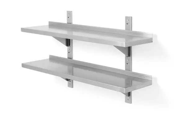 Säädettävä Seinä Hylly 2 Tasoa 2 Kannattimilla - L 1000 x 300 mm